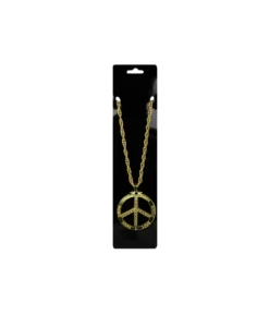 Metal Bling Necklace Gold Peace