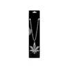 Metal Bling Necklace Silver Leaf