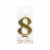 Metallic Gold Number Candle 8