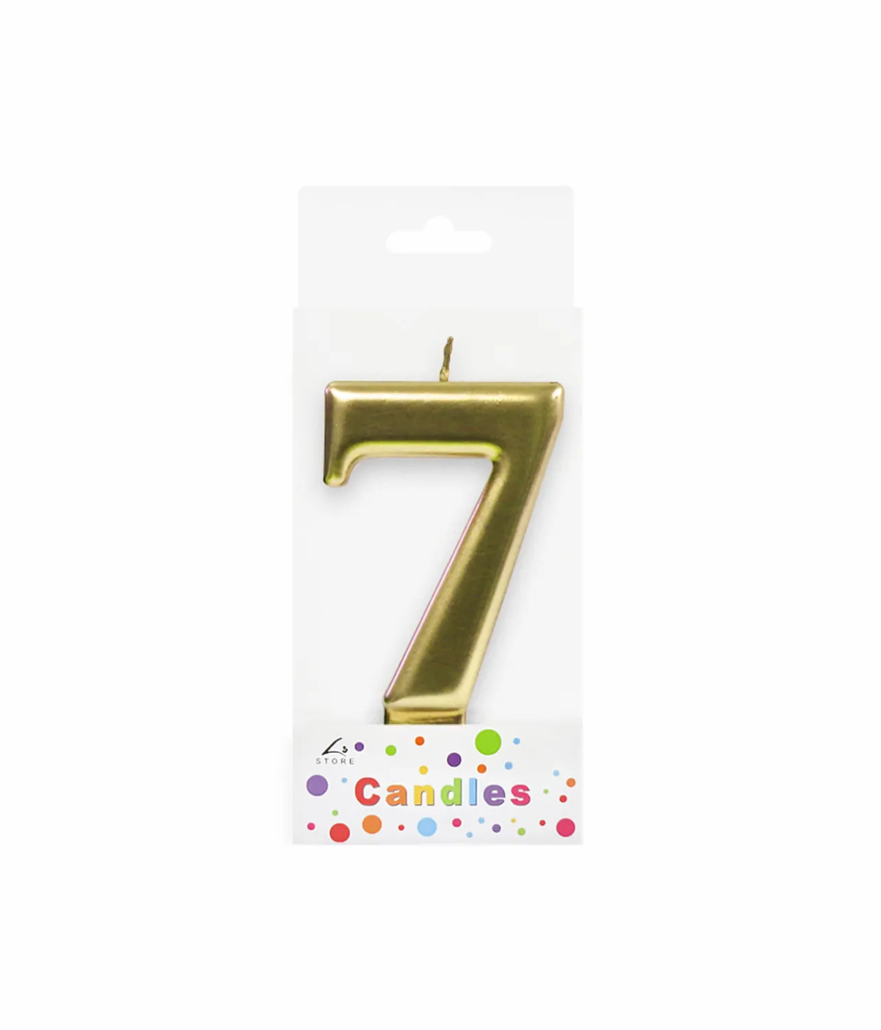 Metallic Gold Number Candle 7