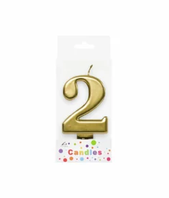 Metallic Gold Number Candle 2