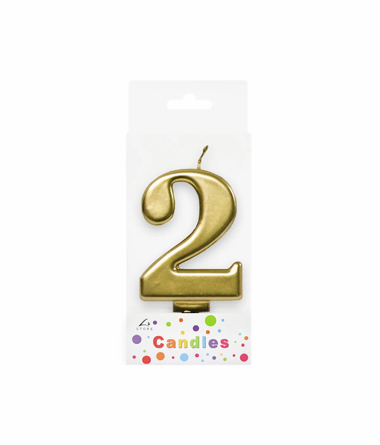 Metallic Gold Number Candle 2