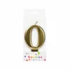 Metallic Gold Number Candle 0