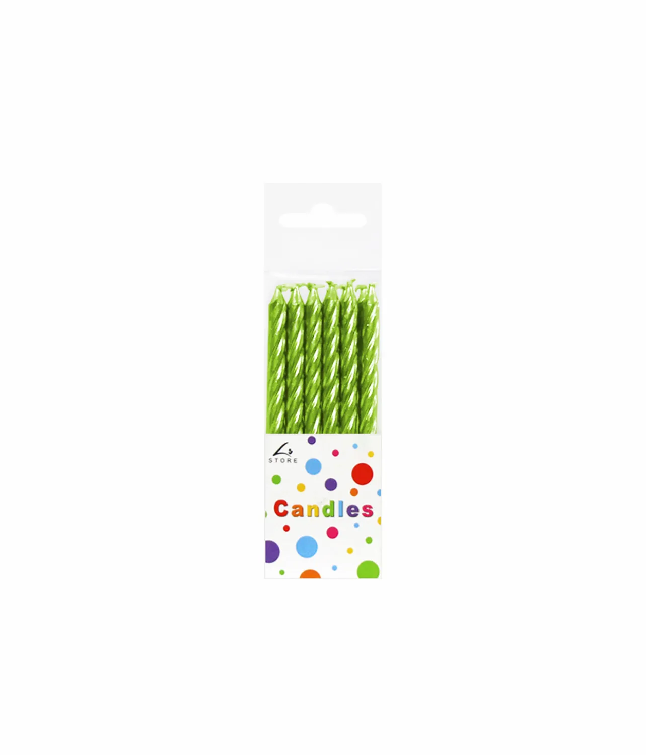 Metallic Green Candles 12pk