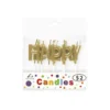 Metallic Happy Birthday Gold Candle Set