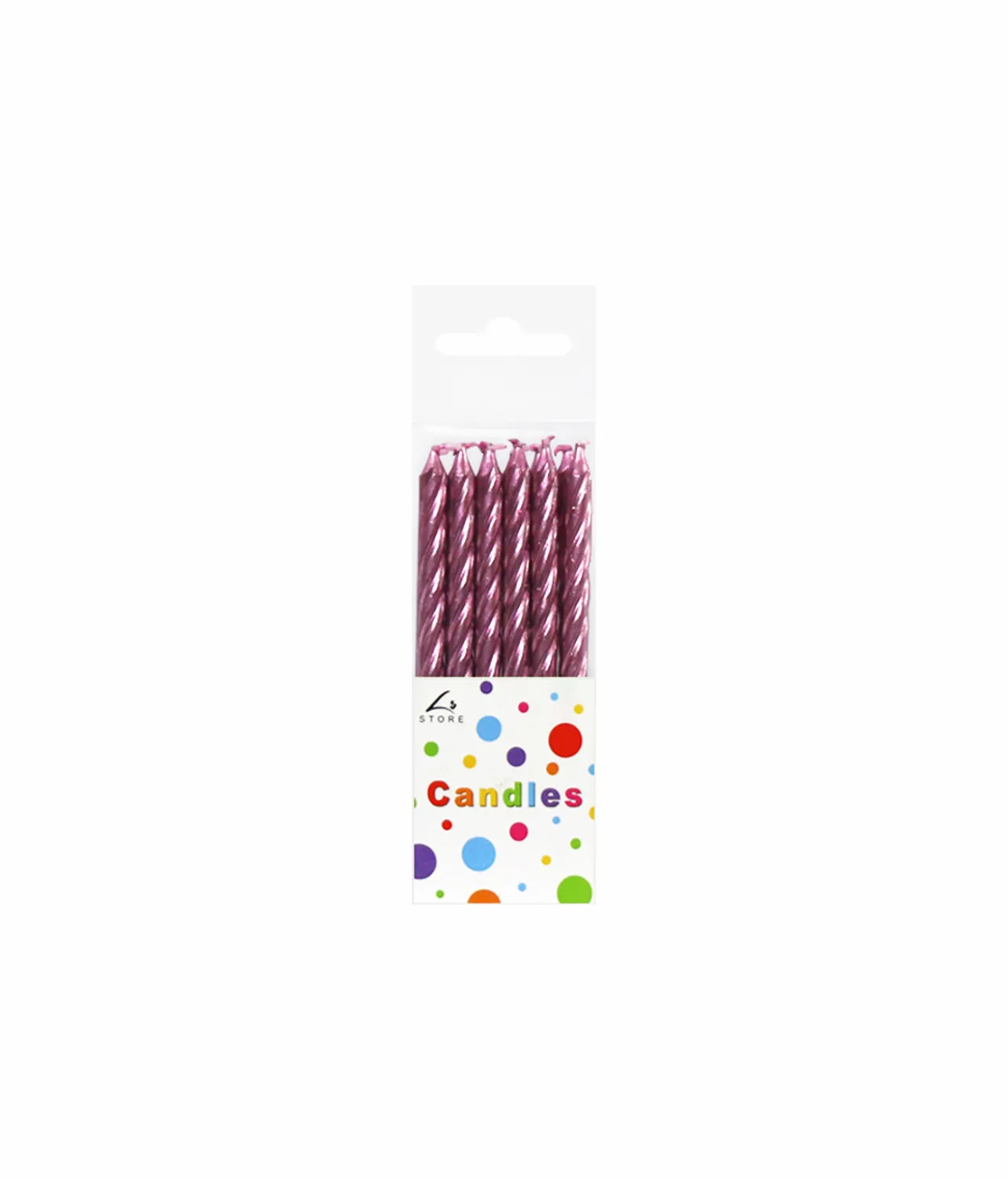 Metallic Light Pink Candles 12pk