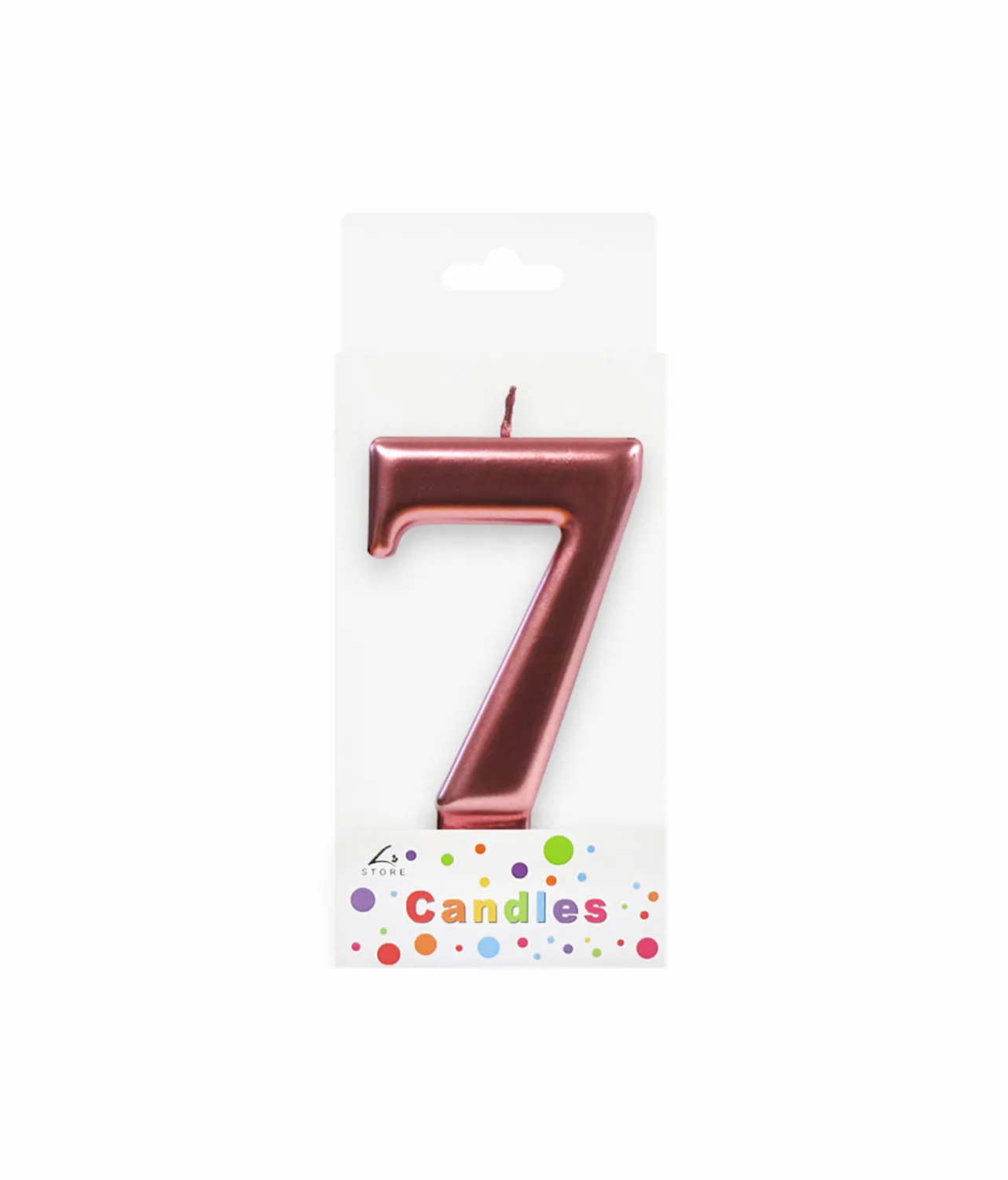 Metallic Rose Gold Number Candle 6