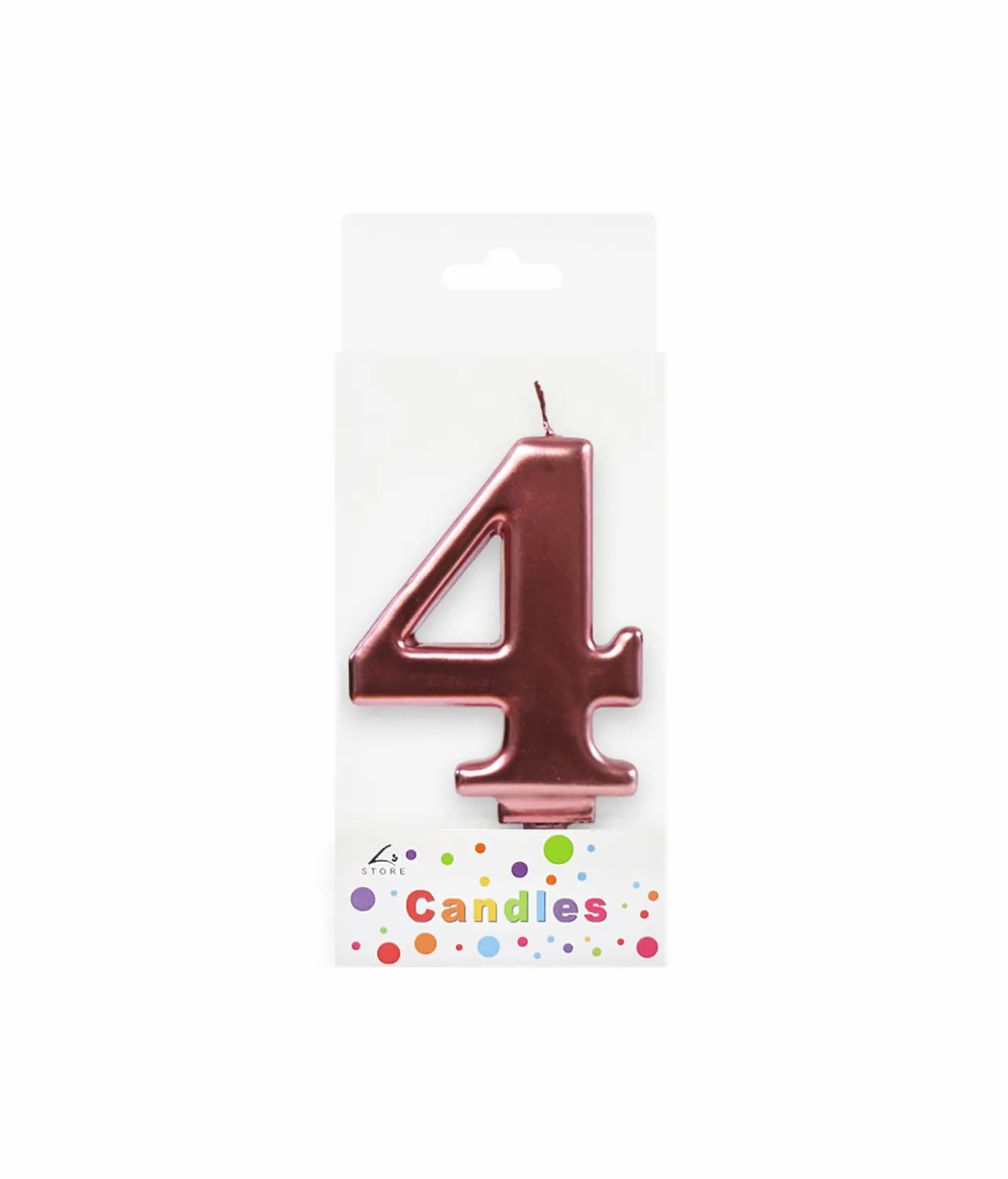 Metallic Rose Gold Number Candle 4