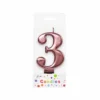 Metallic Rose Gold Number Candle 3