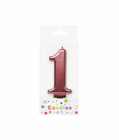 Metallic Rose Gold Number Candle 1