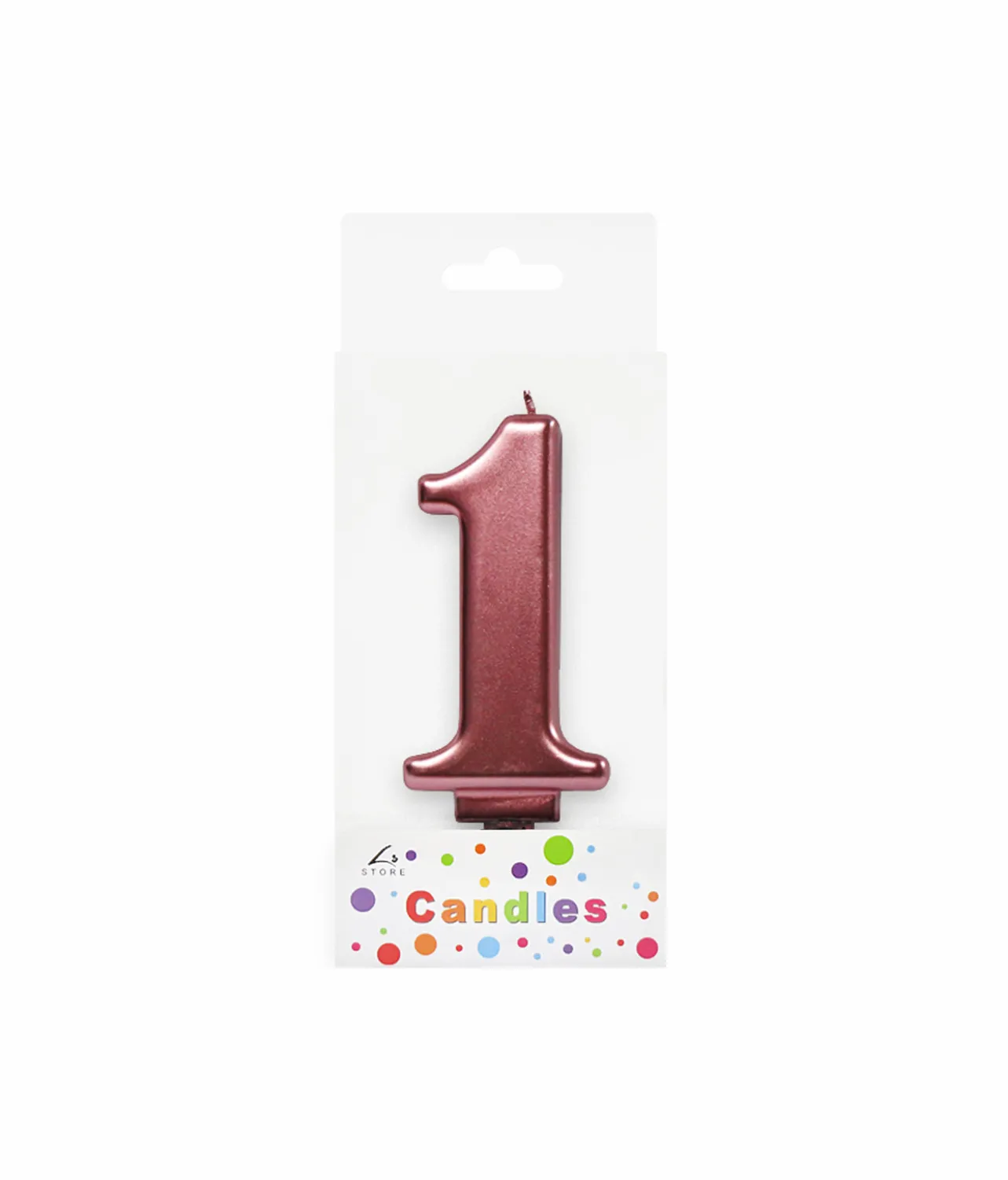 Metallic Rose Gold Number Candle 1