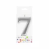 Metallic Silver Number Candle 7