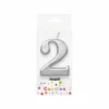 Metallic Silver Number Candle 2