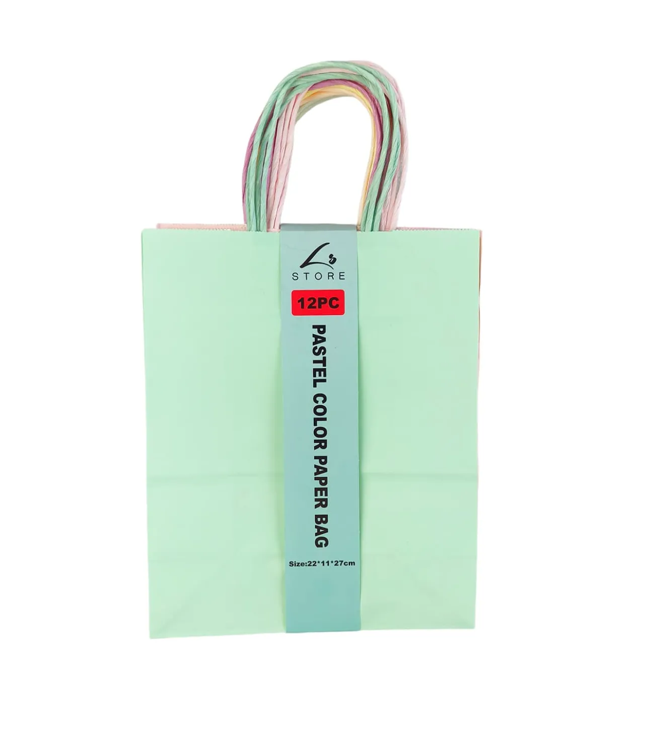 Mixed Pastel Medium Paper Bags 12pc