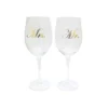 Mr & Mrs Clear Stem Wine Glass Set