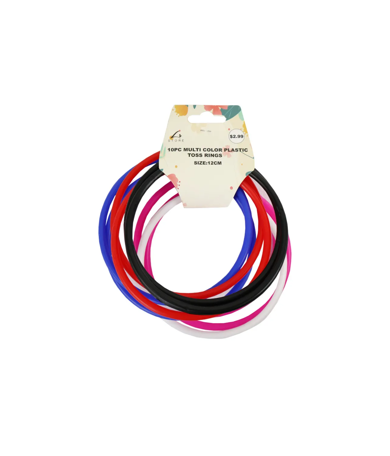 Multi Color PP Plastic Toss Rings 10pc