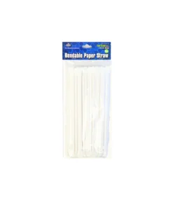 Natural Bent Paper Straws 50pk
