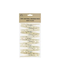 Natural Wooden Pegs 8.4cm 10pk