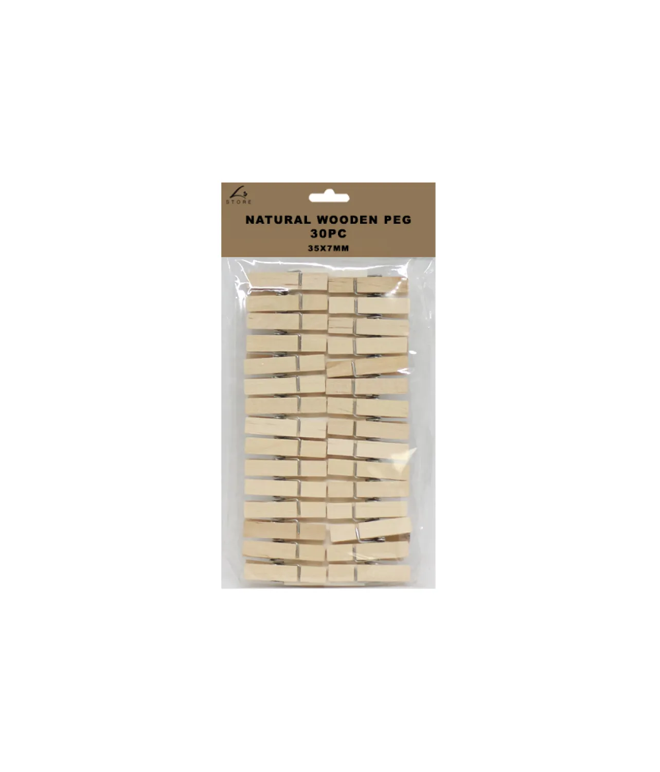 Natural Wooden Pegs 35x7mm
