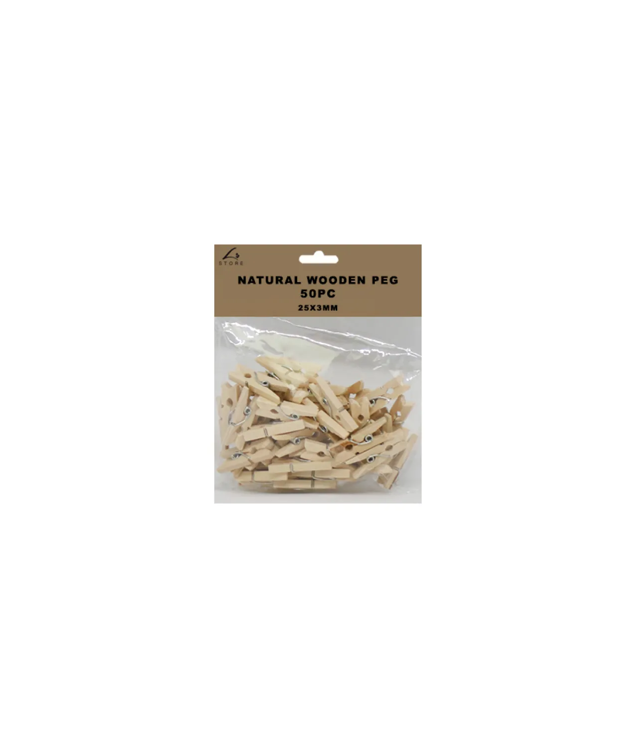 Natural Wooden Pegs 25x3mm