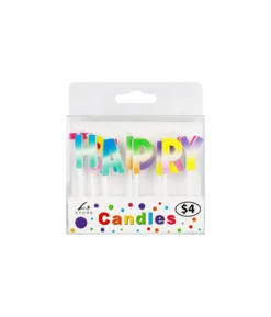 Neon Gradient Happy Birthday Candles 13pk