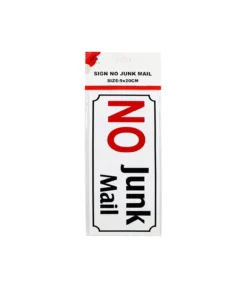 No Junk Mail Sign 9x20cm