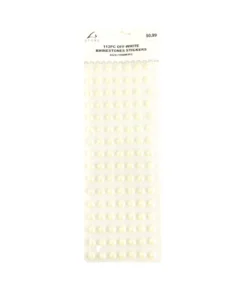 Off-White Rhinestones Stickers 10mm 112pc