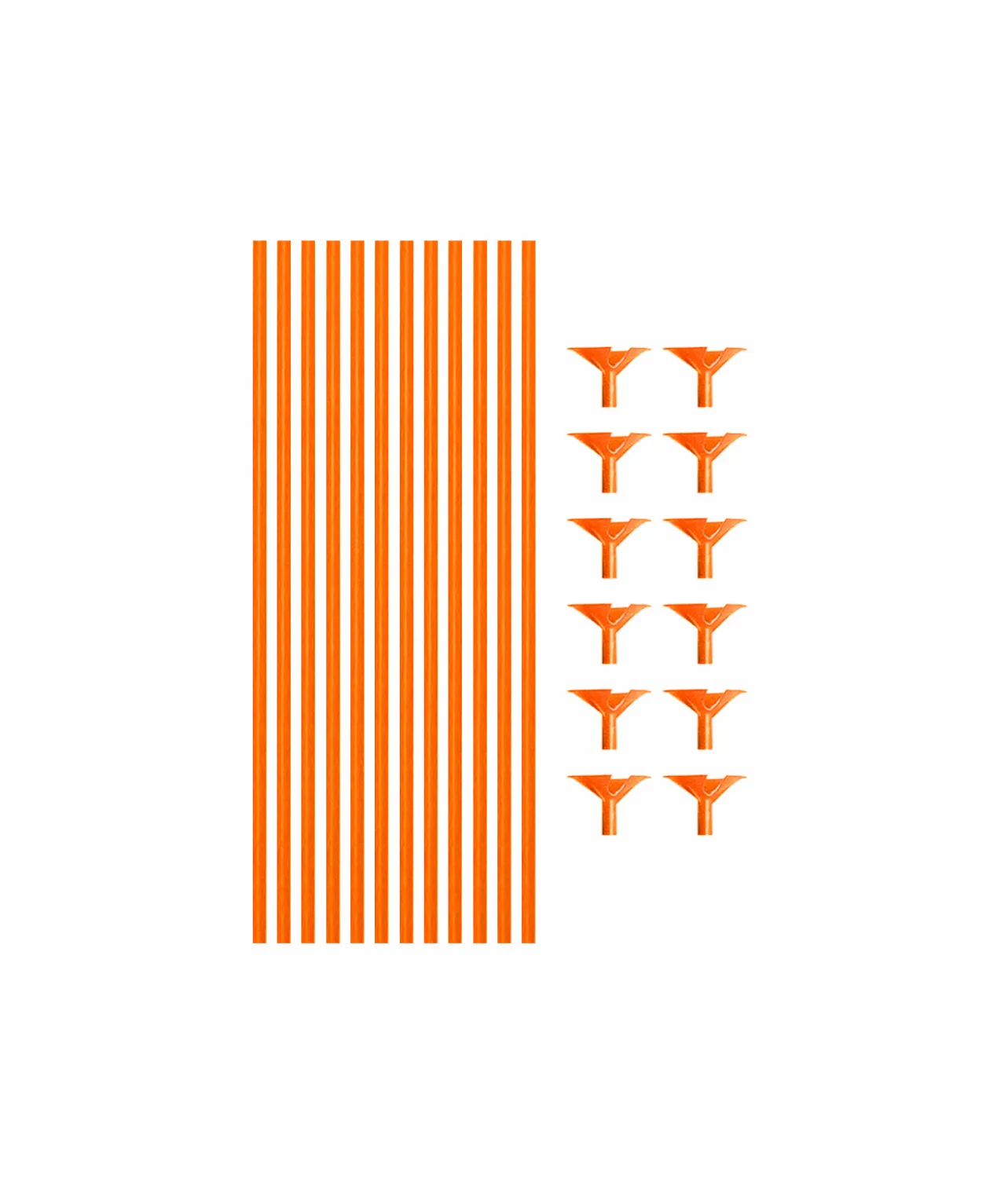 Orange Balloon Stick & Cup Set 12pk