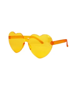 Orange Party Heart Glasses 14x6cm 2pc
