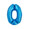 Pastel Blue Foil Number Balloon 0