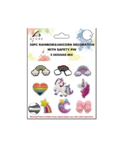 20pc Rainbow&Unicorn DIY Decoration with Safety Pin