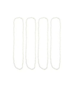 Pearl White Bead Necklaces 84cm 4pk