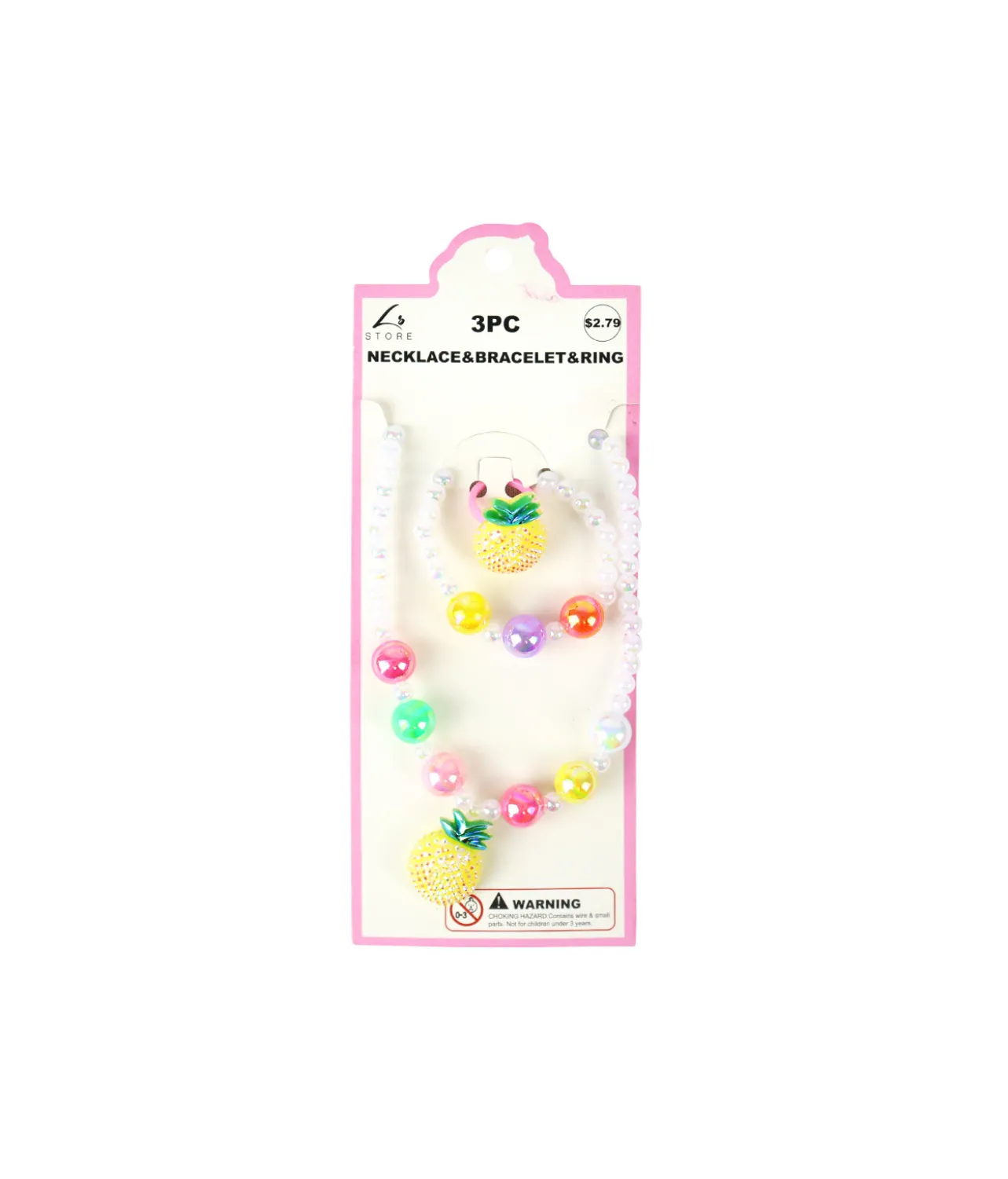 Pineapple Necklace & Bracelet & Ring Set