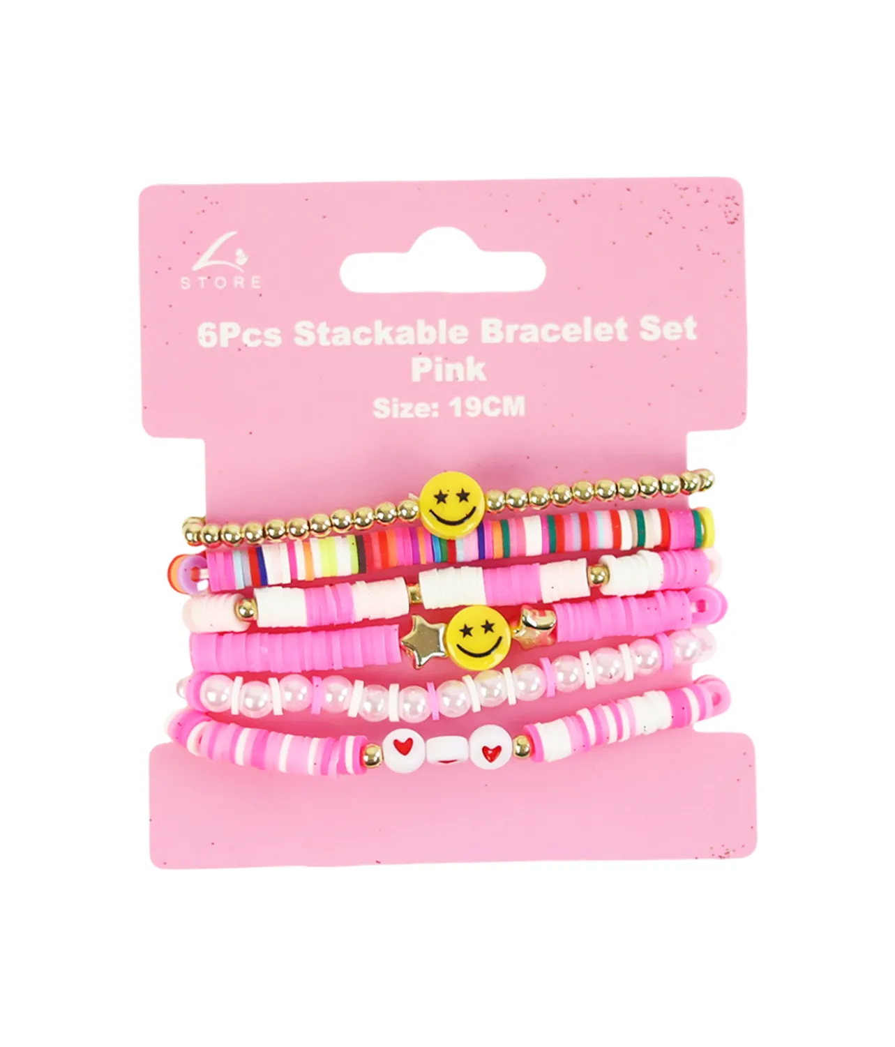 Pink Bracelet Set 6pc