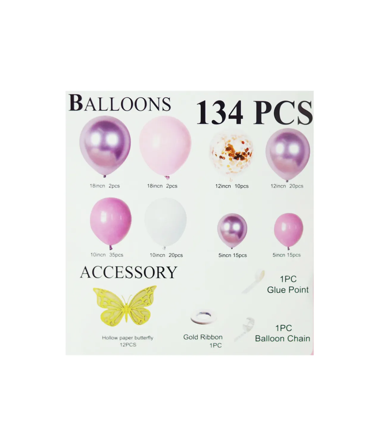 Pink Combination Party Balloon Garland Kit 134pc
