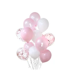 Pink First Birthday Balloon Bouquet 15pc