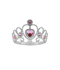 Pink Heart Silver Princess Tiara