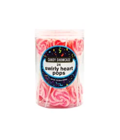 Pink Heart Swirly Pop 24pk