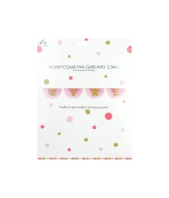 Pink Honeycomb Fan Garland 2.5m