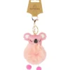 Pink Koala PomPom Keyring