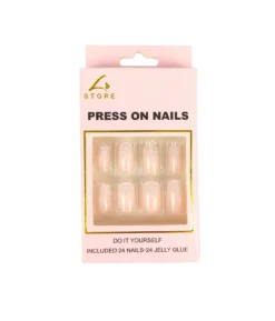 Pink Press On Nails 24pc