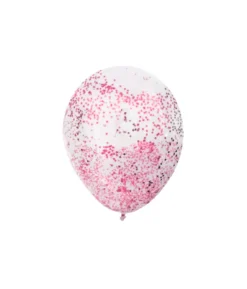 Pink Star Confetti Balloon 12inch 6pk