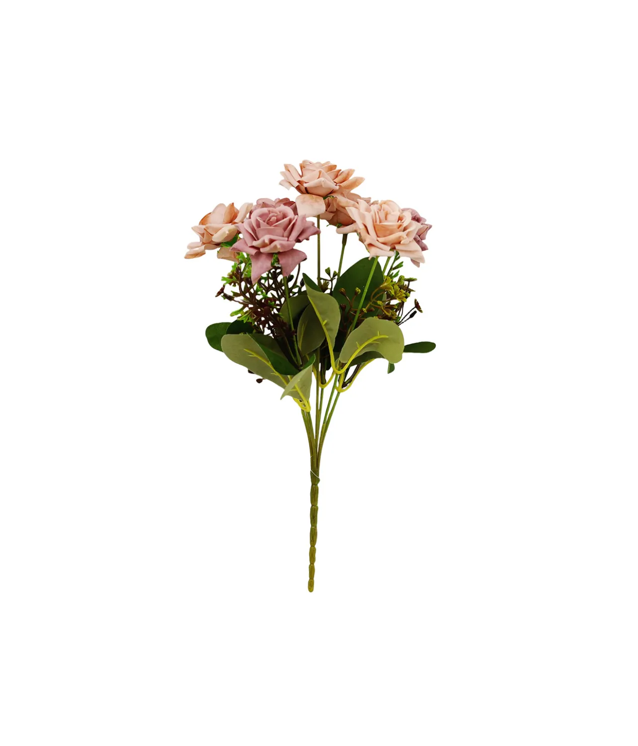 Purple Rose Bunch 7 Head 32cm