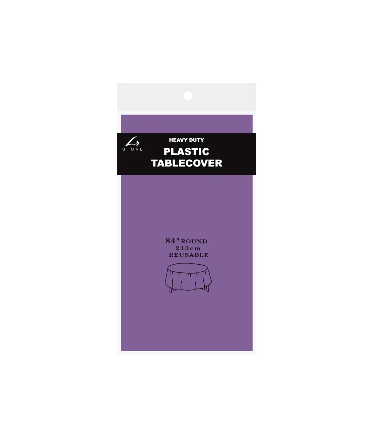 Purple Round Plastic Tablecover 213x213cm