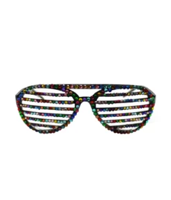 Rainbow Diamante Party Glasses