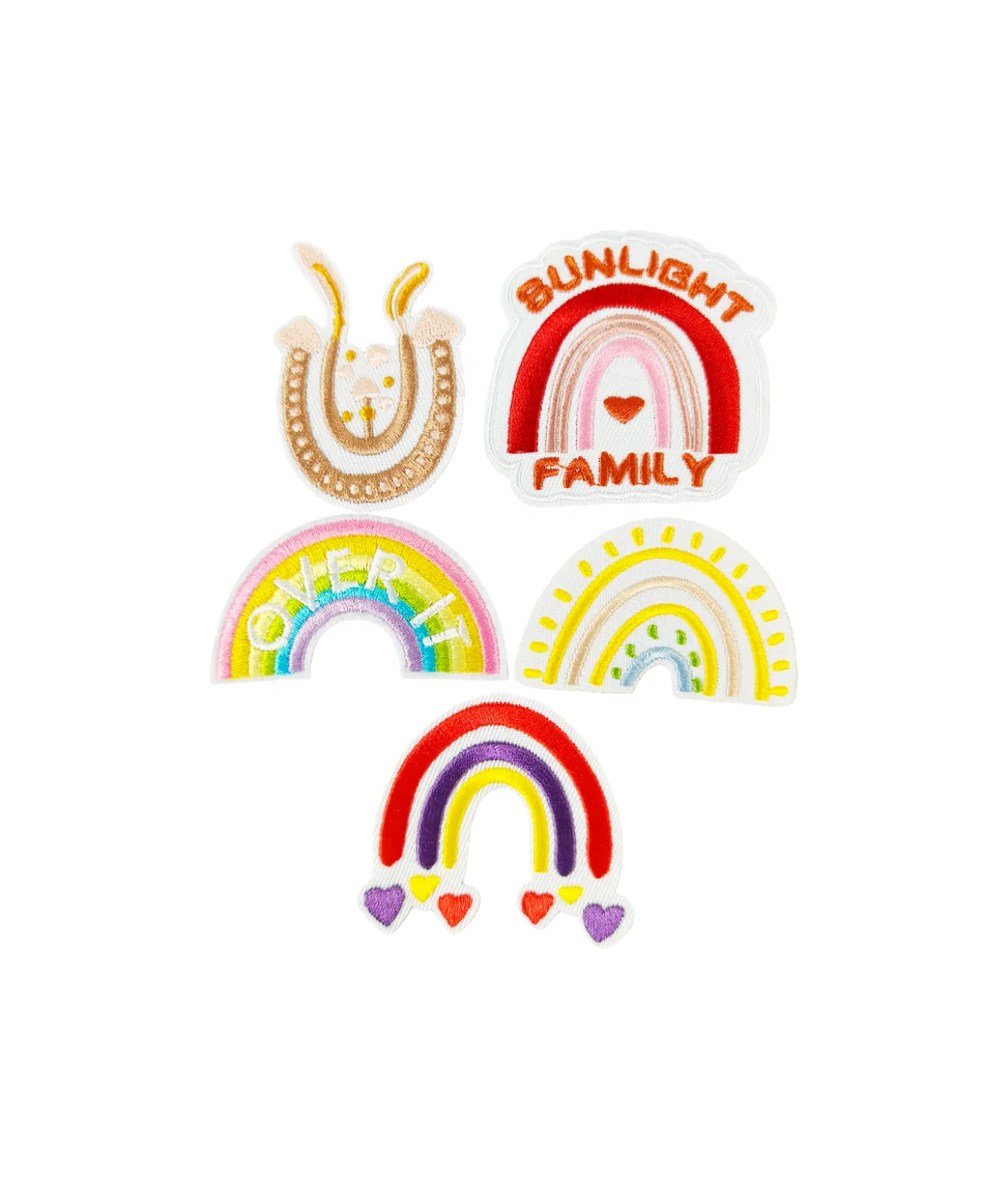 Rainbow DIY Cloth Patch 5pc