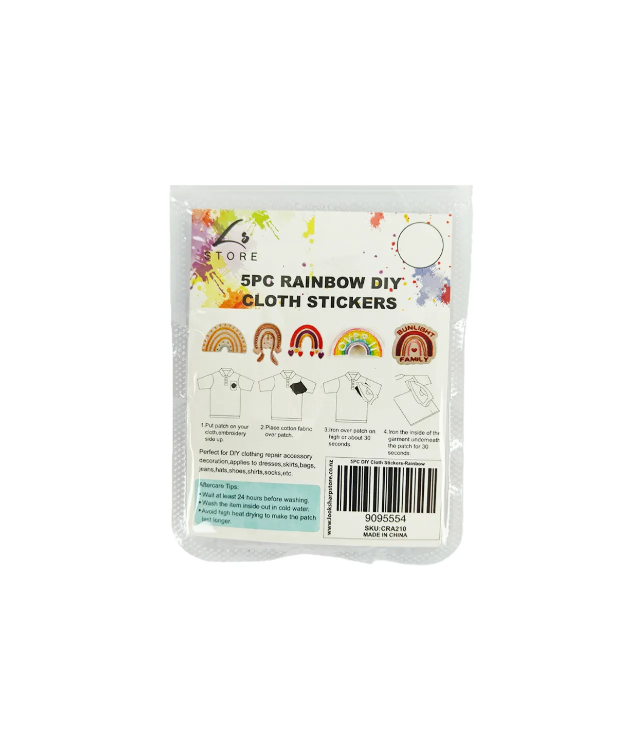 Rainbow DIY Cloth Patch 5pc