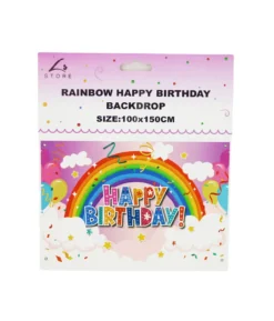 Rainbow Happy Birthday Backdrop 100x150cm