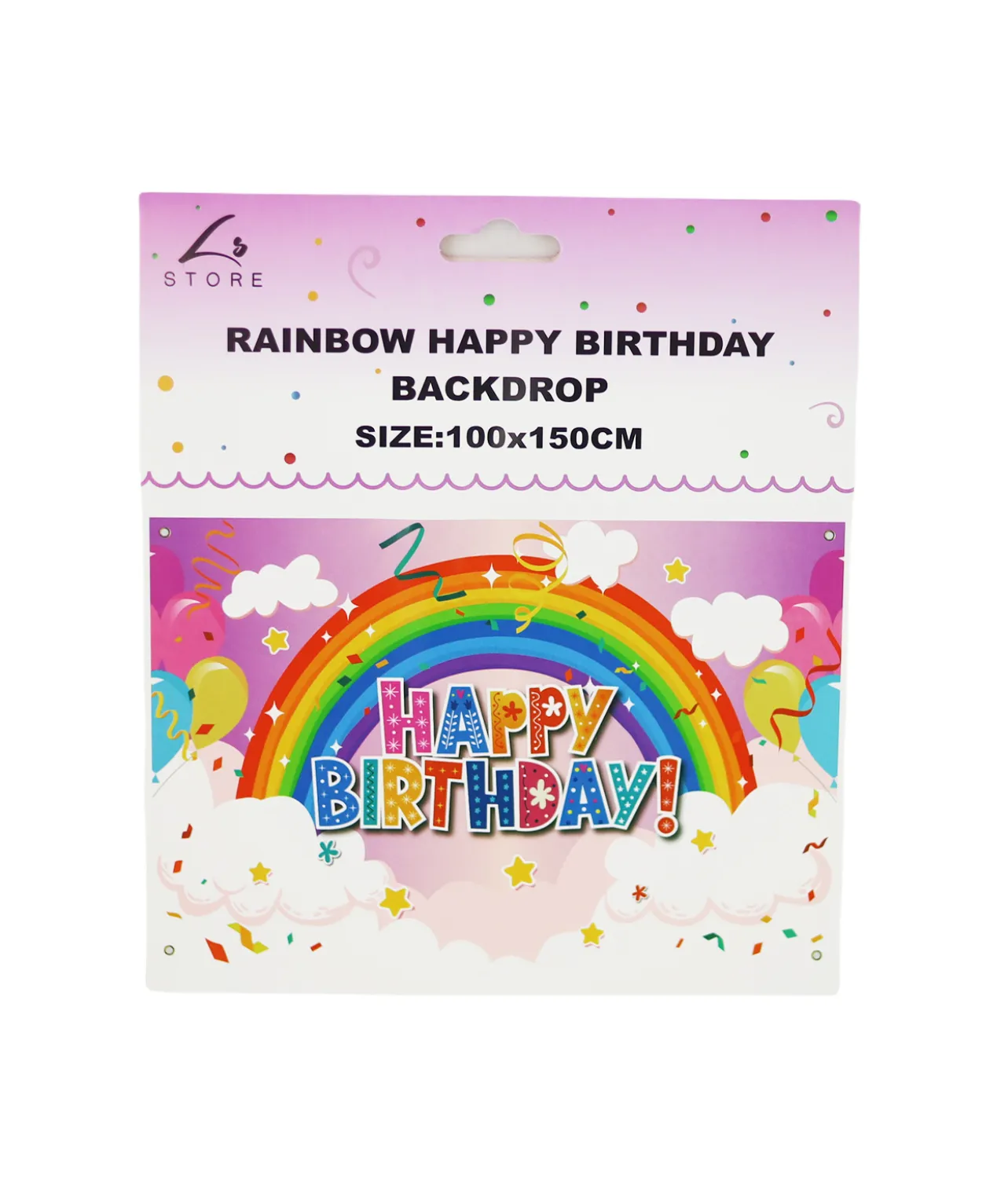 Rainbow Happy Birthday Backdrop 100x150cm