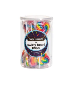 Rainbow Heart Swirly Pop 24pk